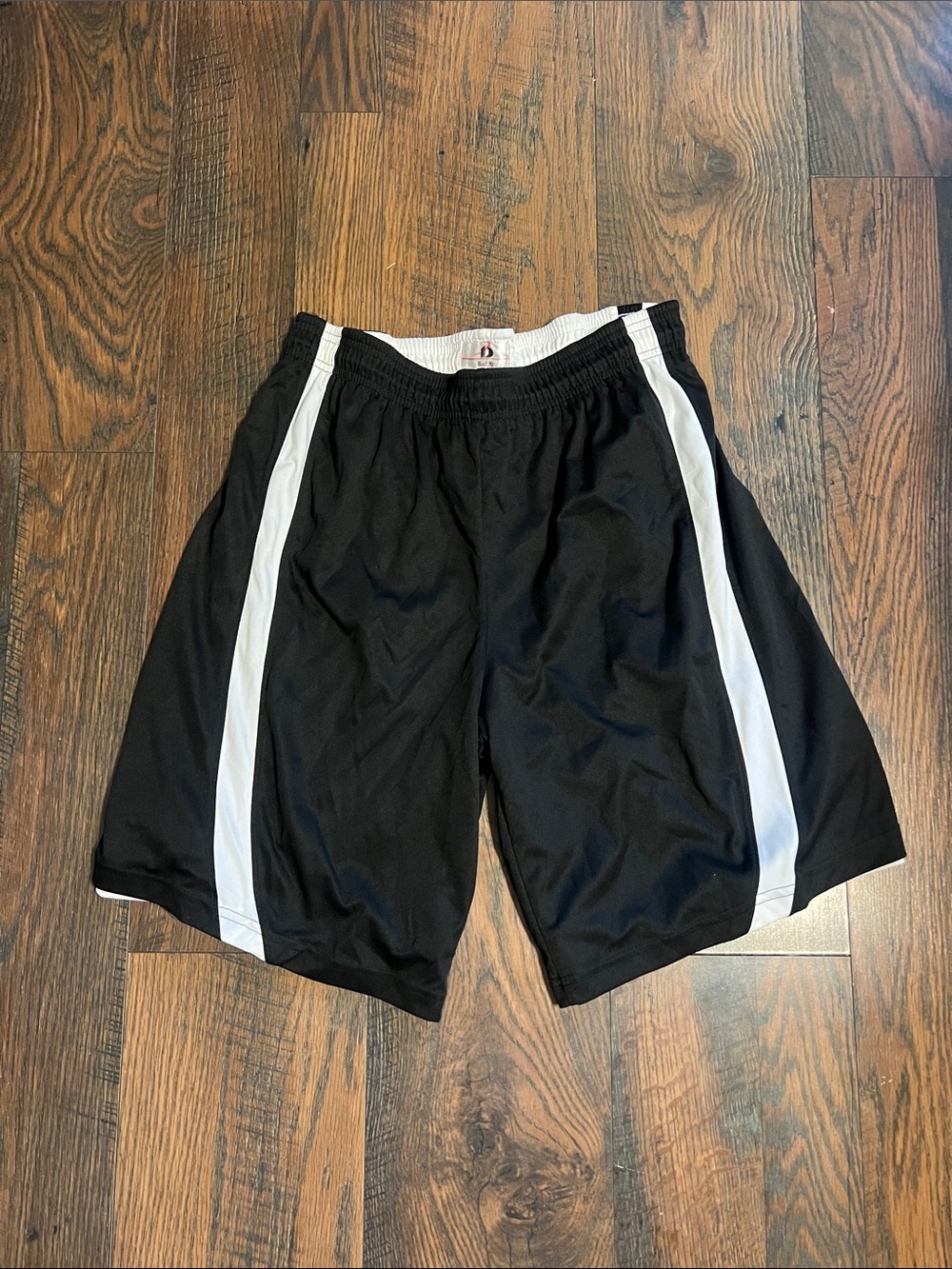 Black Athletic Shorts with White Side Panels